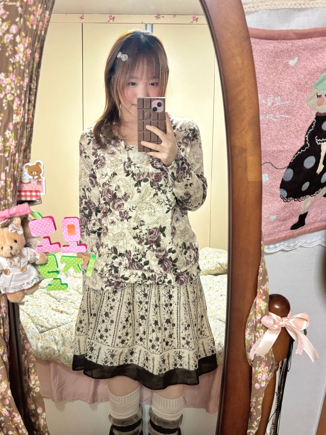 모리걸 둥근카라 원피스 코트 + 플로럴 러블리 세트 상품이미지6