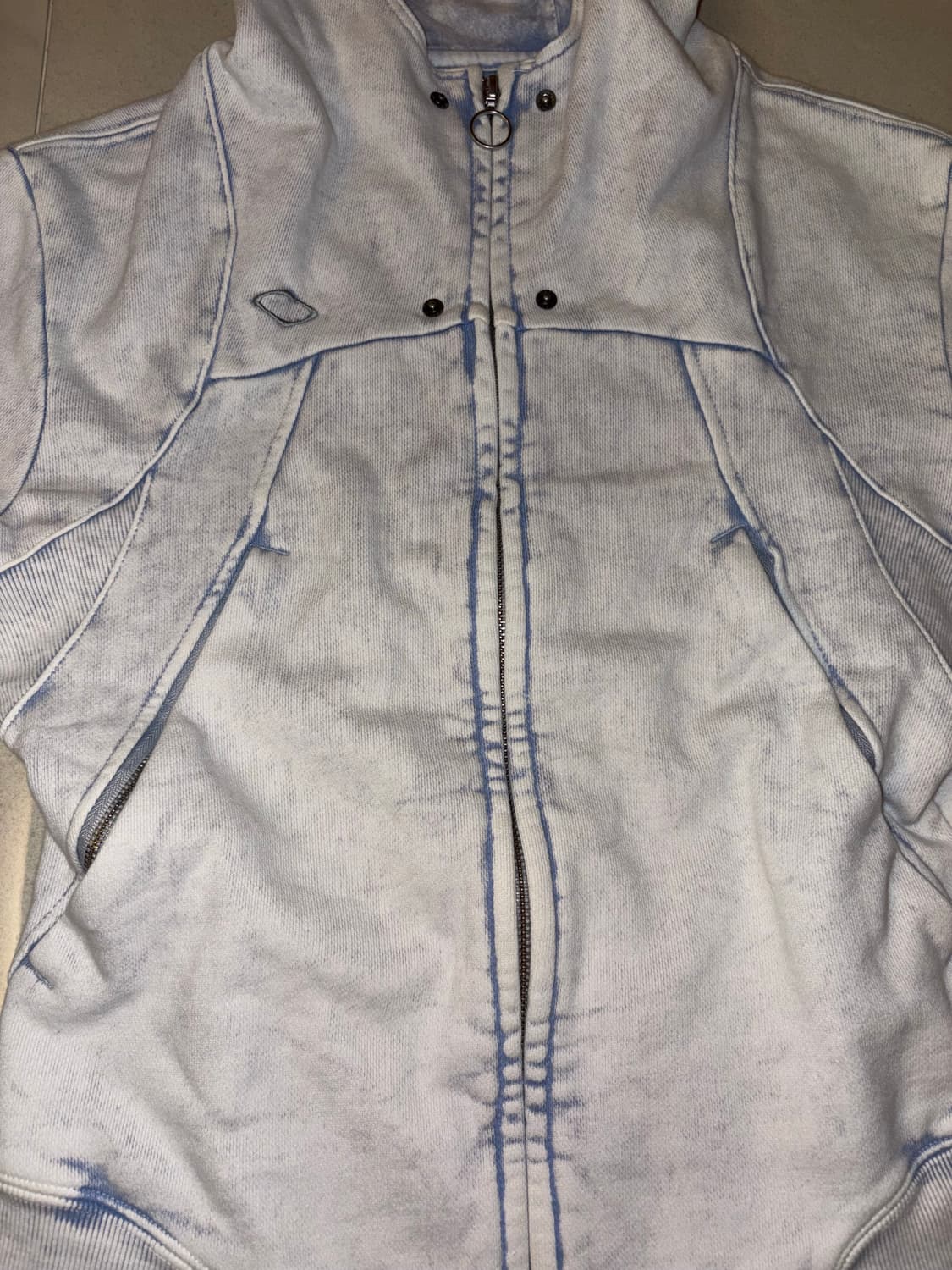 RHOMBUS PUNCHING HOODIE ZIP-UP_BLEACHED 상품이미지3