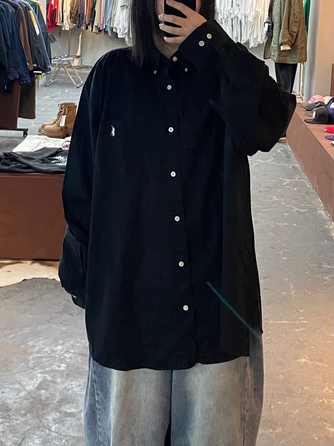 폴로 랄프로렌 화이트 포니 블랙 셔츠 H1682 상품이미지1