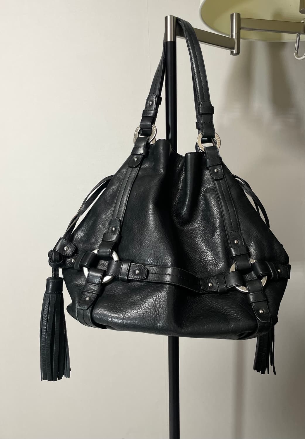 발리 y2k 모터사이클 레더 벨트백 상품이미지1