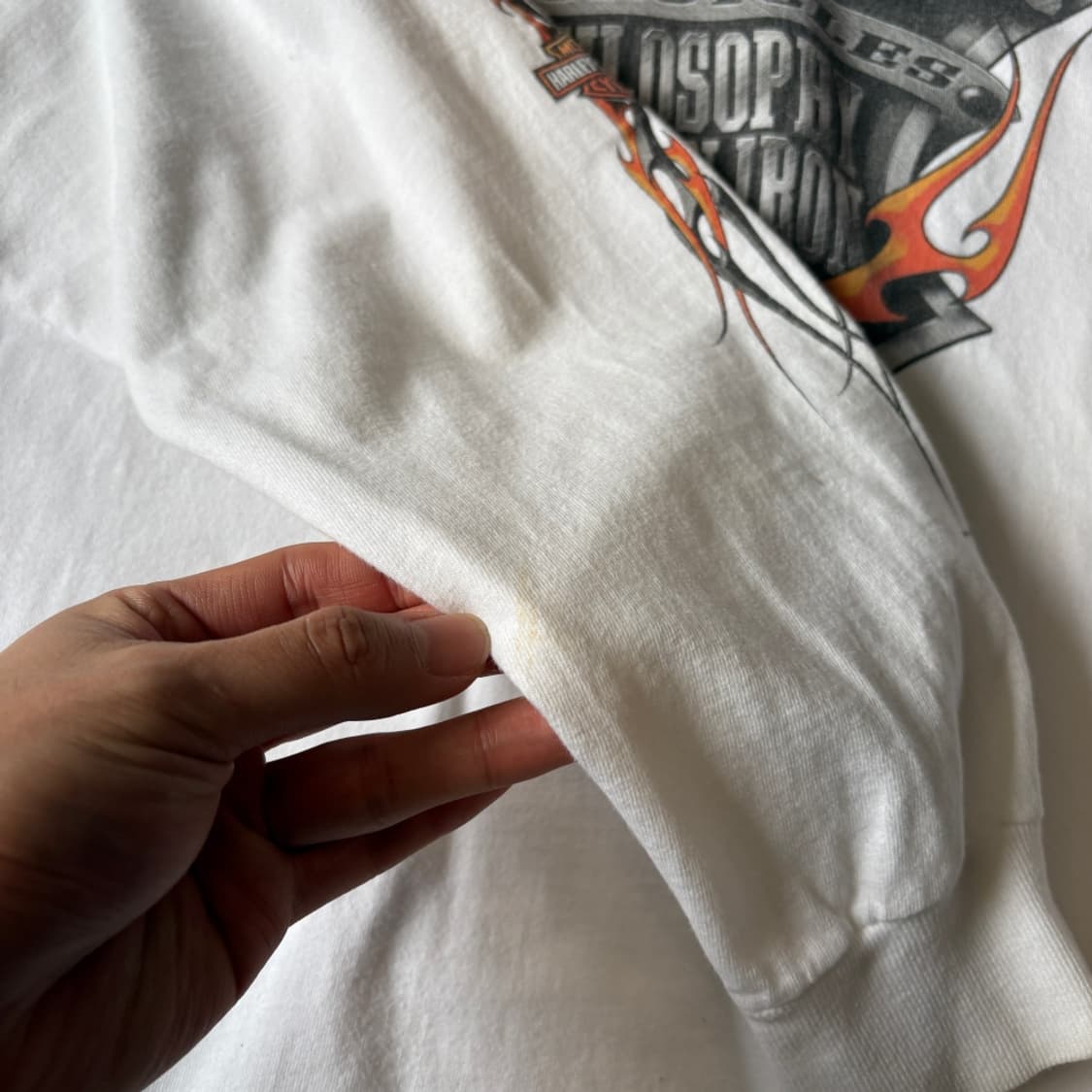 할리데이비슨 미국 생산 화이트 긴팔 티셔츠 상품이미지5