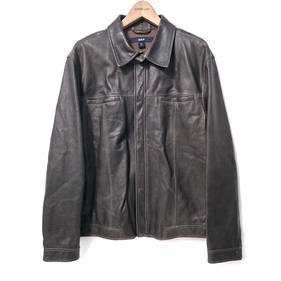 [L] 올드 갭 레더 자켓 브라운 (00s) 상품이미지1