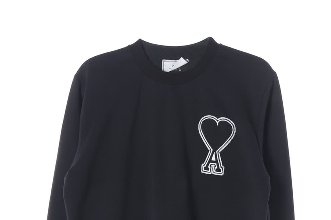 아미 빅 하트 로고 자수 맨투맨 블랙 M M 상품이미지3