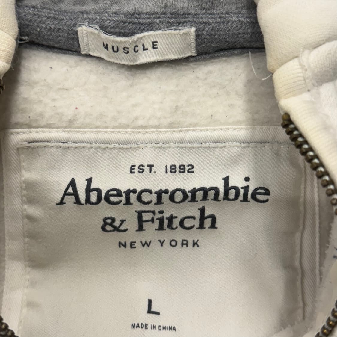 아베크롬비 화이트 그레이 후드집업 상품이미지5