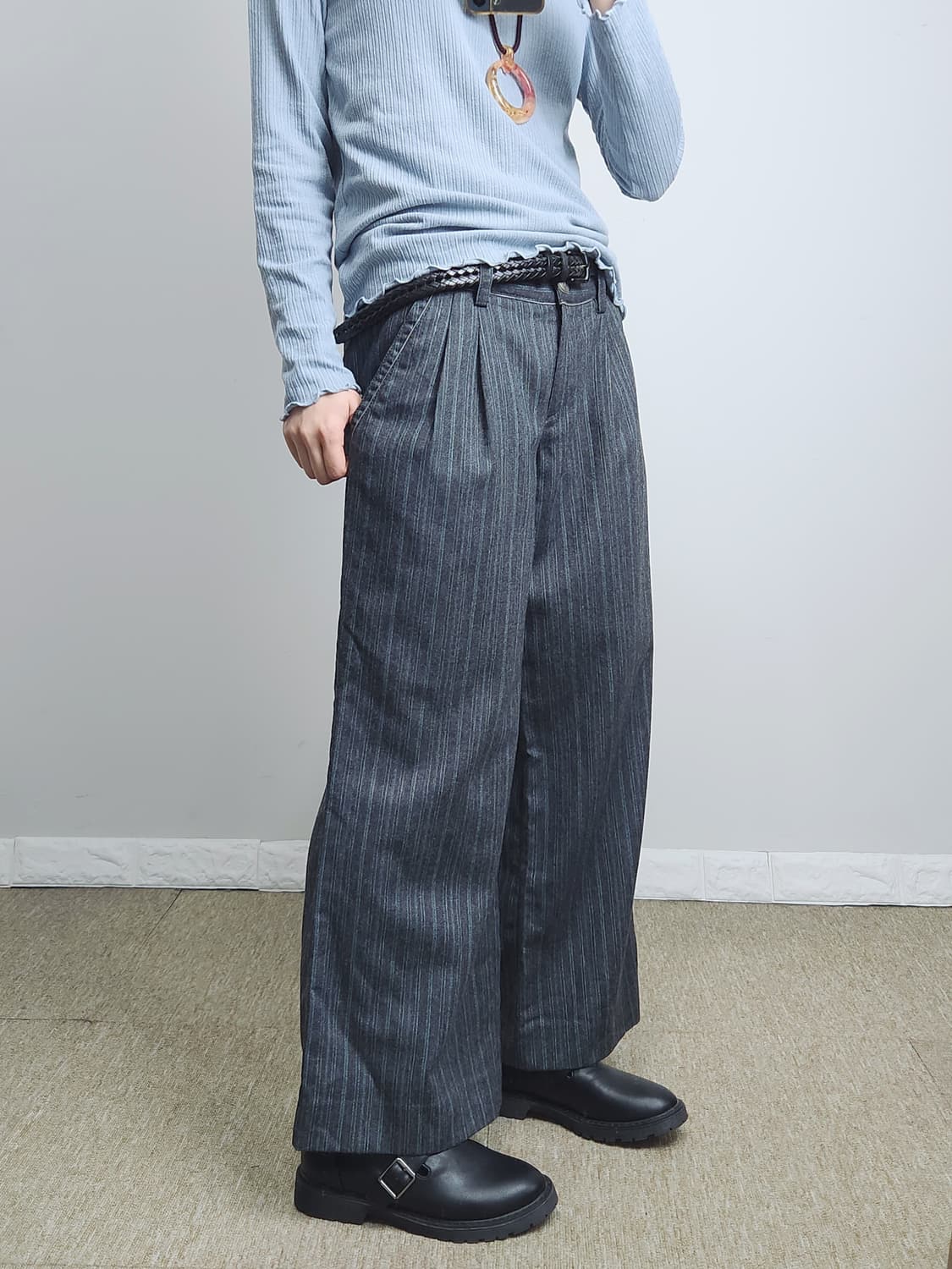 (톰보이) 스트라이프 울팬츠 상품이미지2