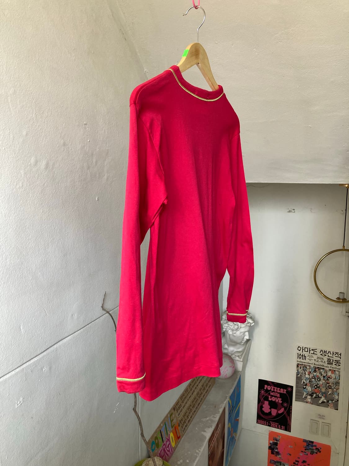 엘르 ELLE 핑크 하트버튼 가디건 상품이미지6