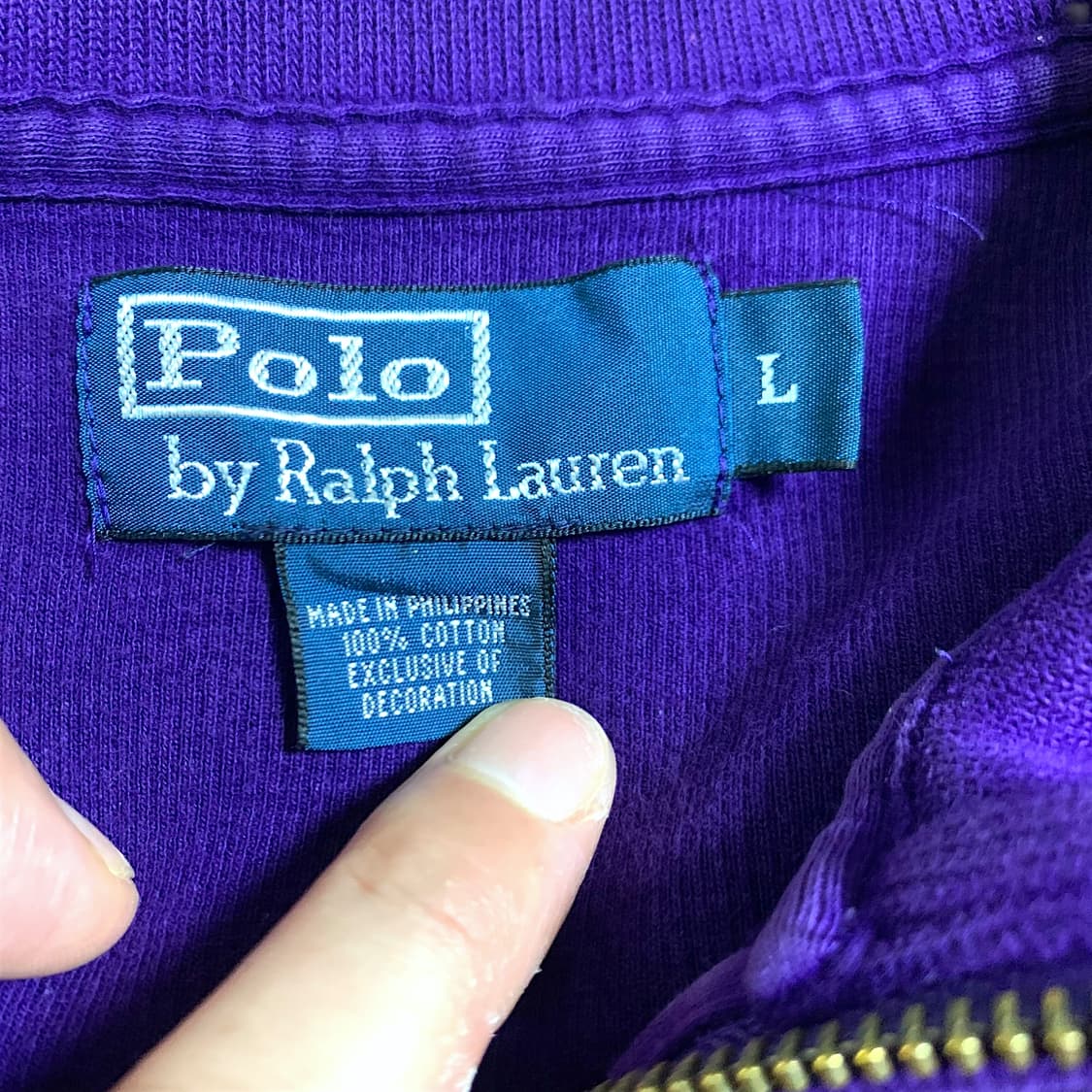 [XL] Polo Half Zip Pullover Purple 상품이미지3