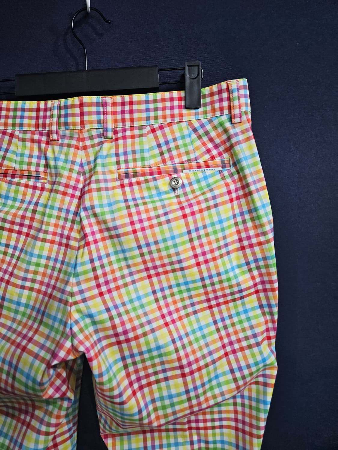 먼싱웨어 스트라이프 체크 남성 슬림핏 허리 32 골프바지  상품이미지8