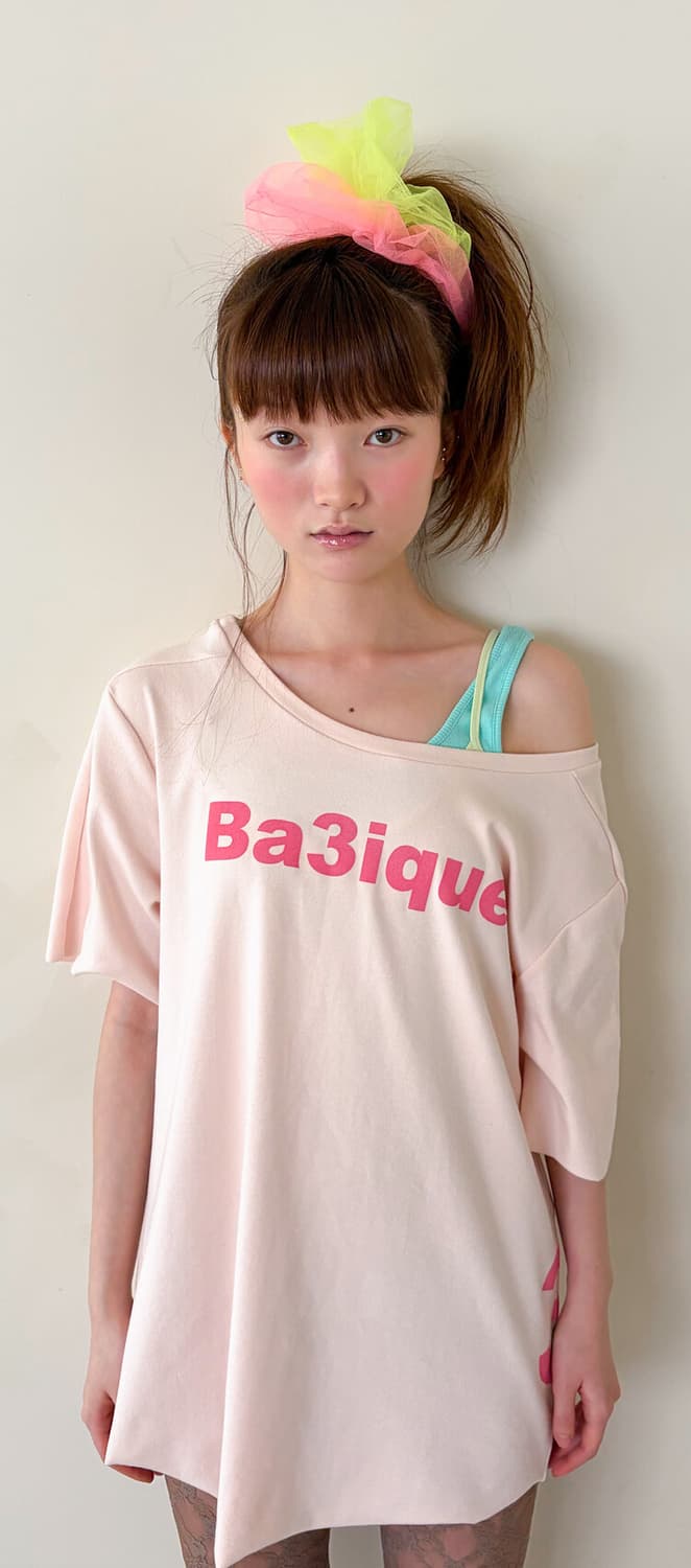 샵페어리 [fe.3] loose logo t-shirt (peach)  상품이미지1