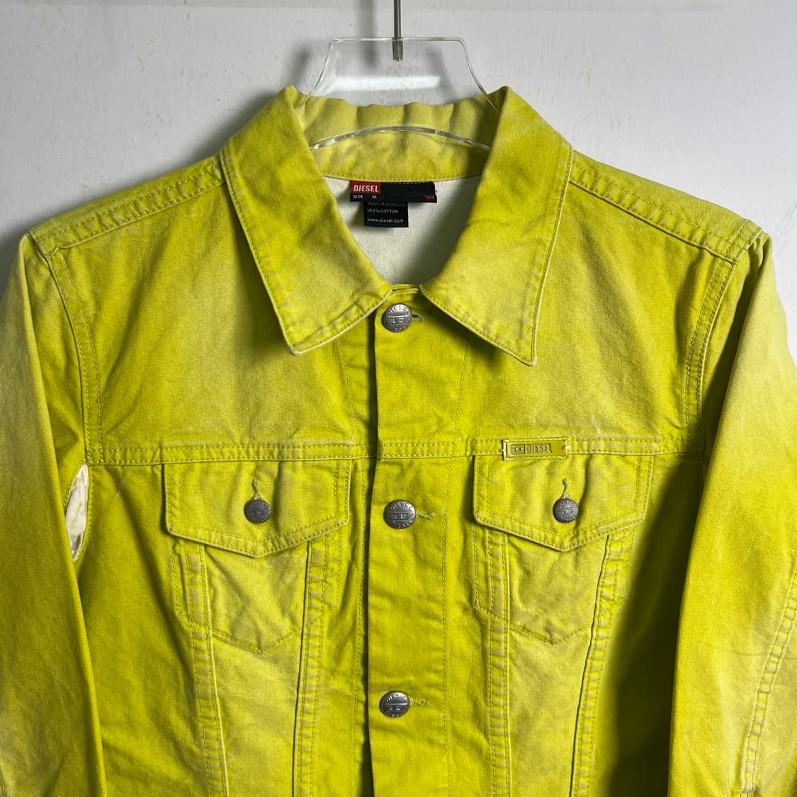 Diesel 디젤 옐로우 데님 트러커 자켓 M 상품이미지4