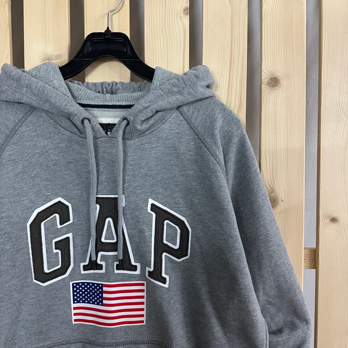 (M) GAP 갭 성조기 그레이 후드티 상품이미지5