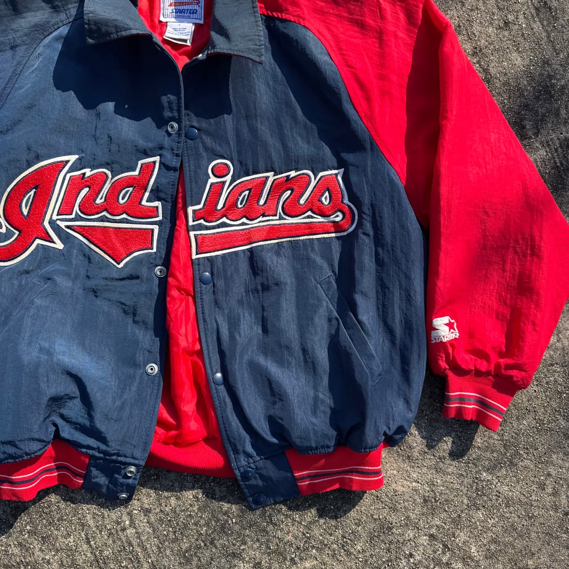 [L~XL] 90s Starter 스타터 클리브랜드 인디안스 야구점퍼 상품이미지5