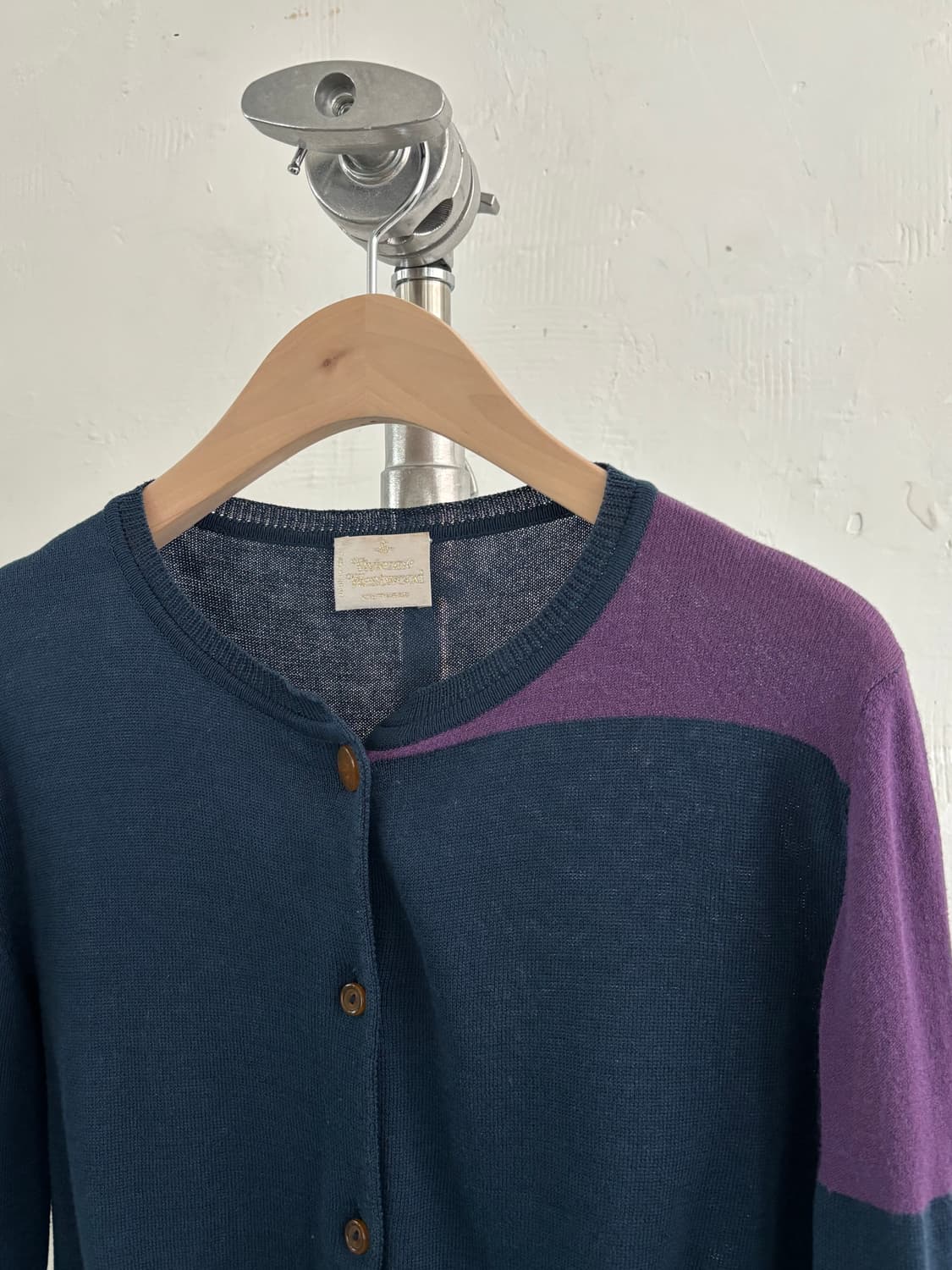 Vivienne Westwood 비비안웨스트우드 블루 퍼플 라운드 가디건 상품이미지2