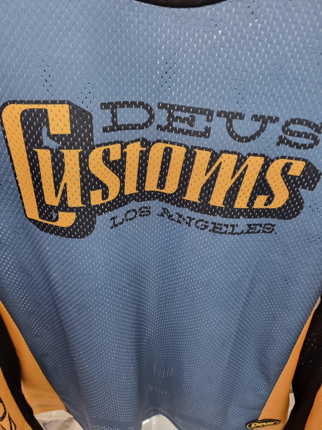 데우스 커스텀즈 모토 져지 XL 블루 옐로우 상품이미지3