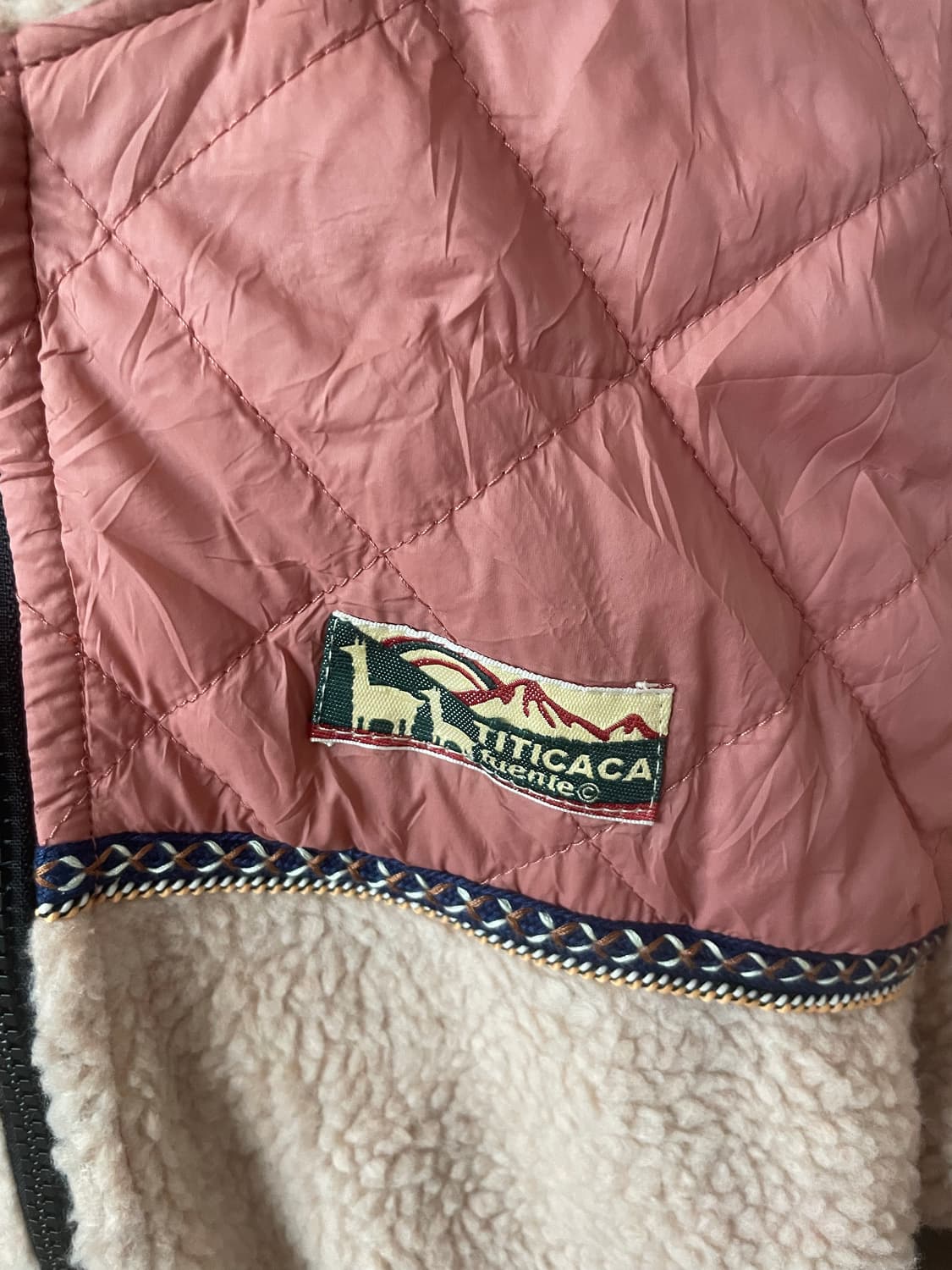 모리걸 빈티지 티티카카 핑크 배색 플리스 자켓 💗💛 상품이미지2