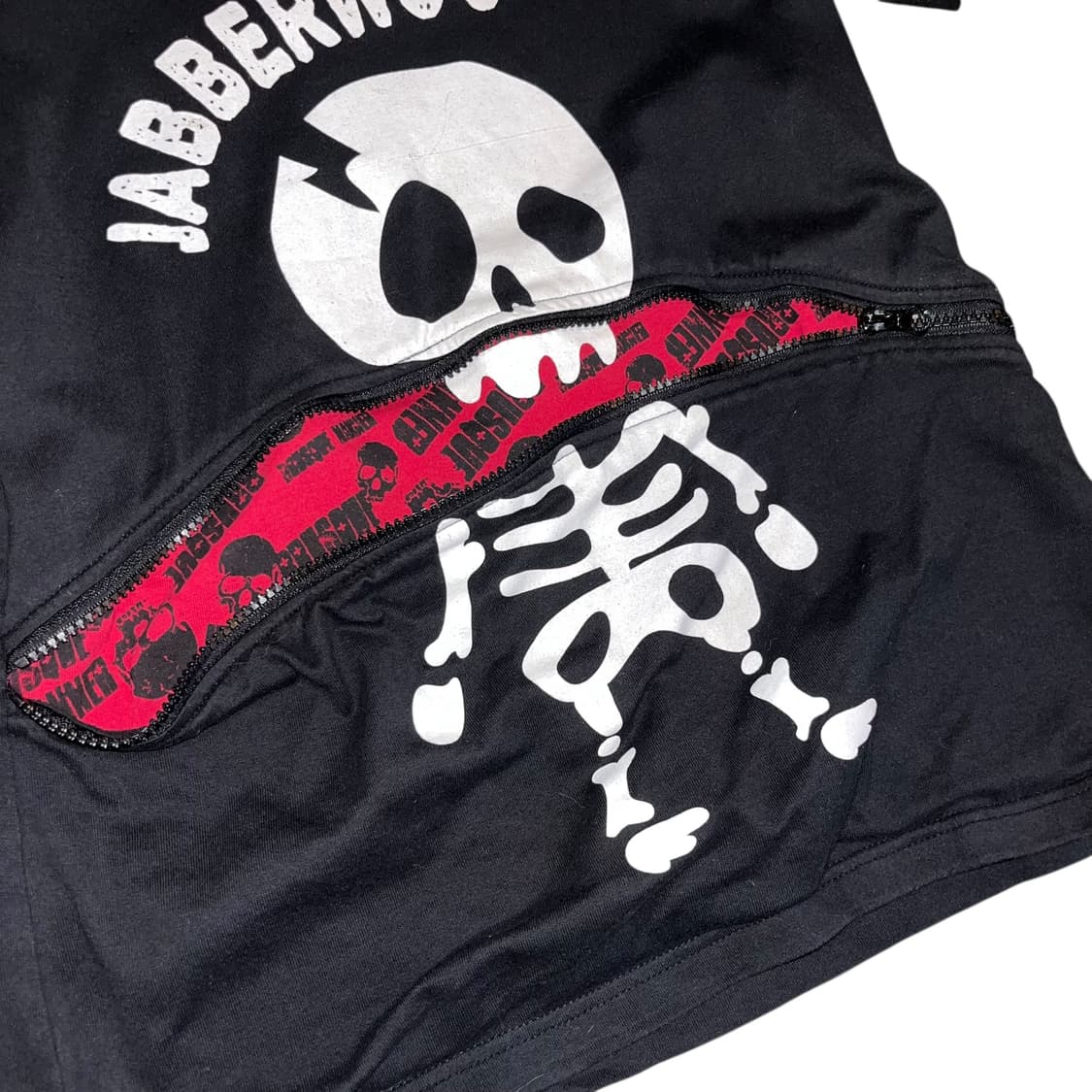 해골 프린팅 지퍼 반팔티 펑크키치y2k 상품이미지2