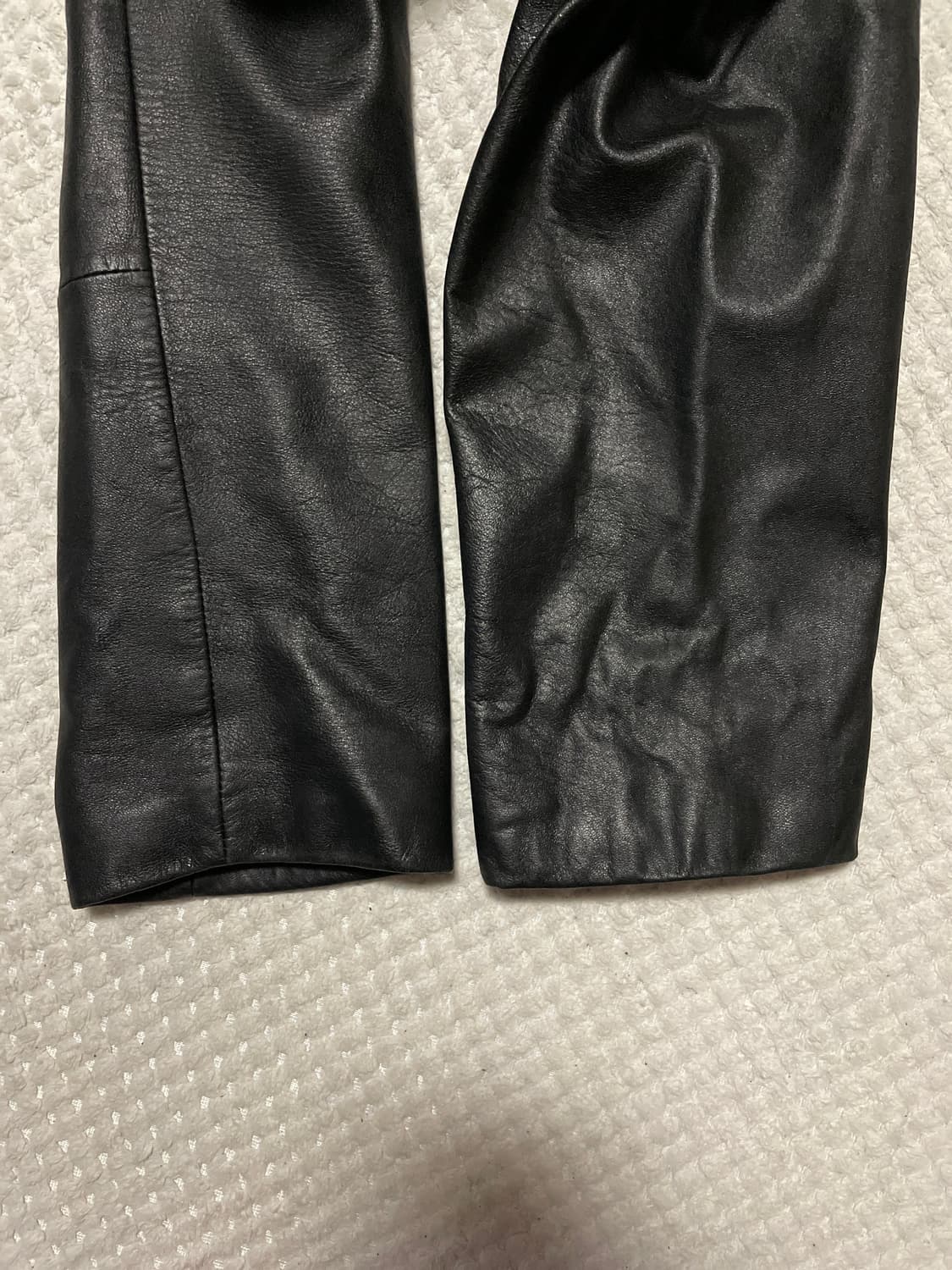 웨스턴 무드 램스킨 양가죽 히든 4버튼 스티치 레더 카 코트 상품이미지8