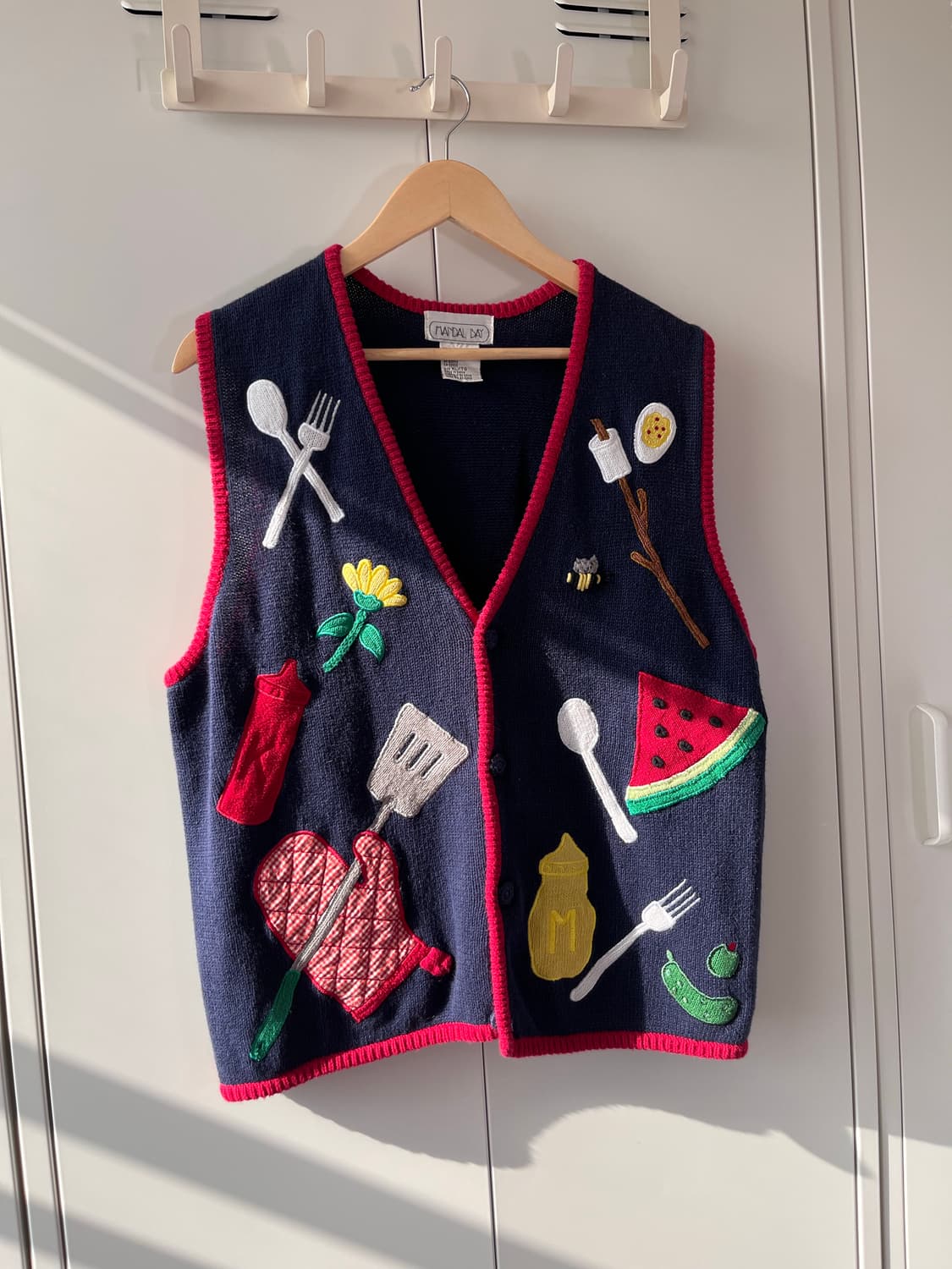 Mandal bay 쿠킹 자수 니트 조끼 가디건  상품이미지3