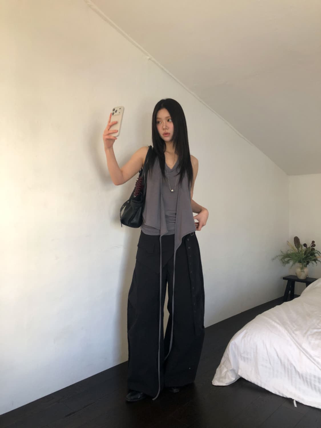 서울베이스드 스트랩 슬리브리스 그레이 새상품 상품이미지2