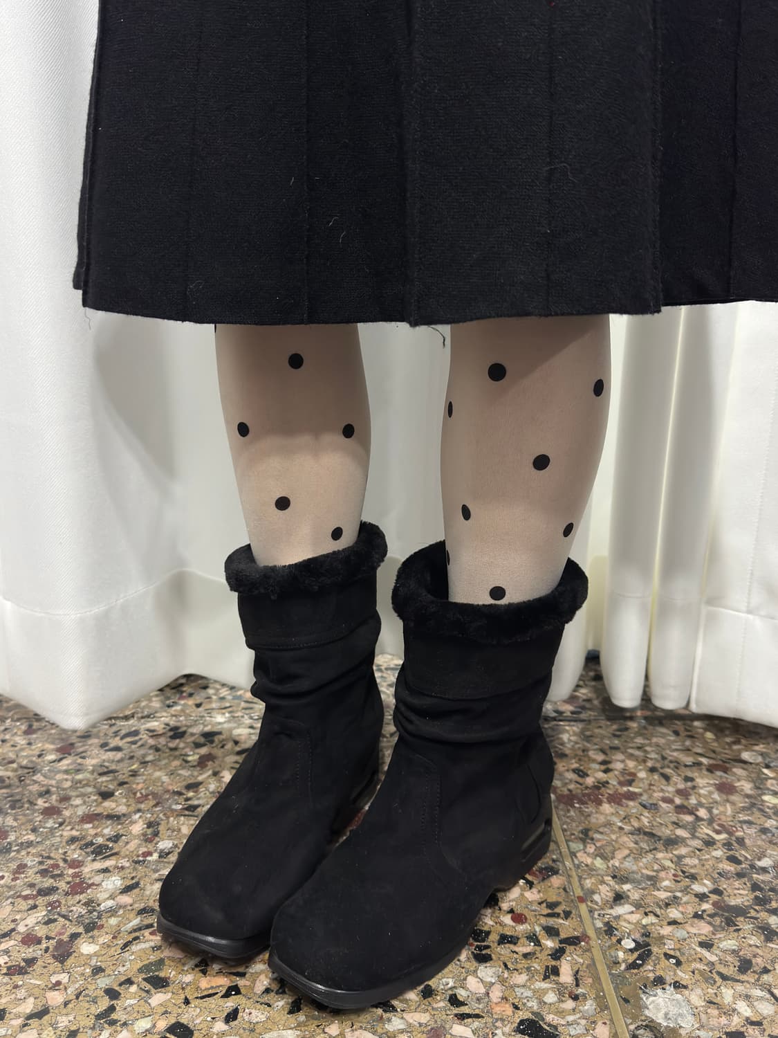 glitter star wrinkle fur boots 상품이미지4