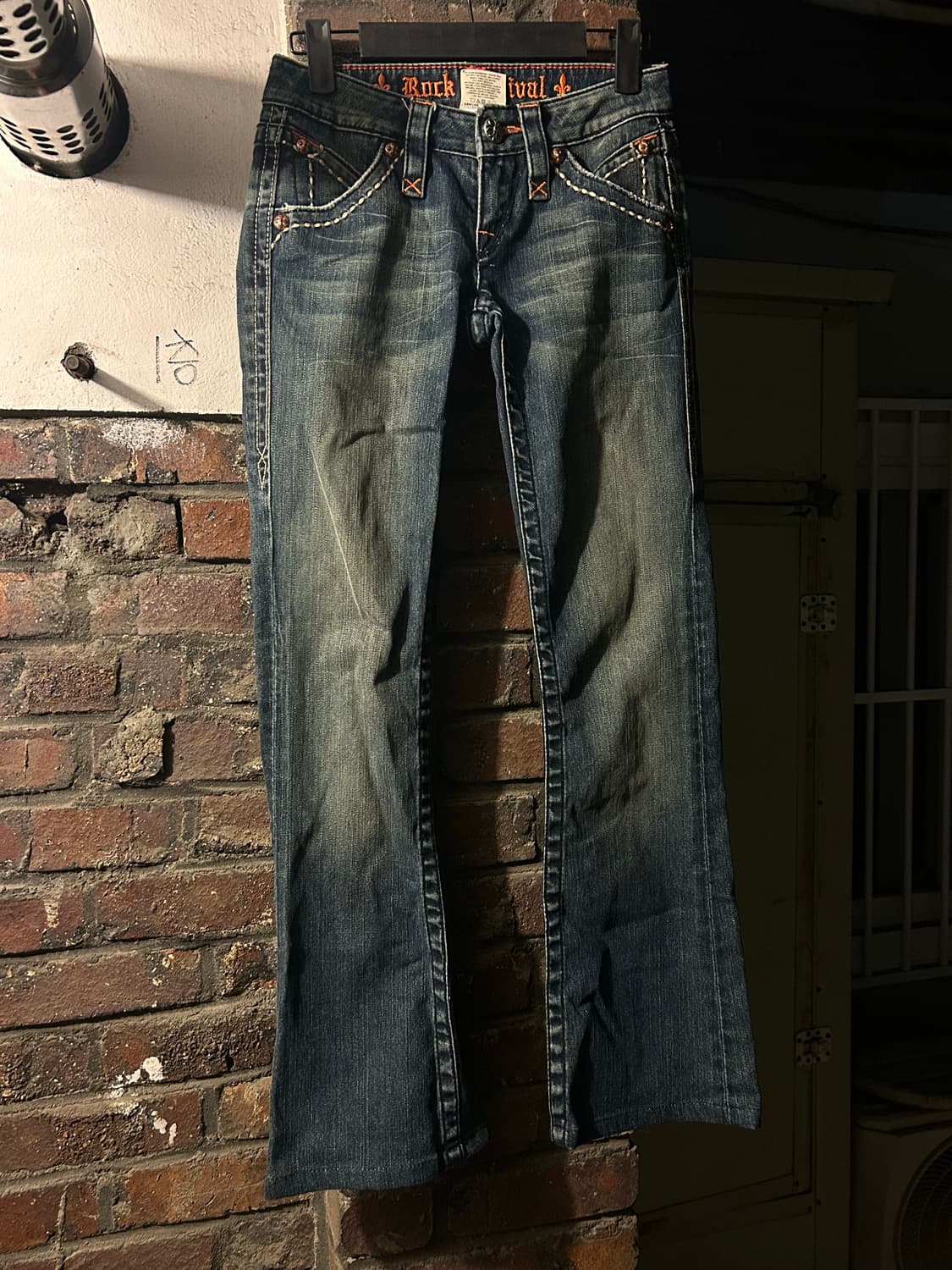 2000s 라구나비치 y2k 로우라이즈 세미부츠컷 데님팬츠 상품이미지3