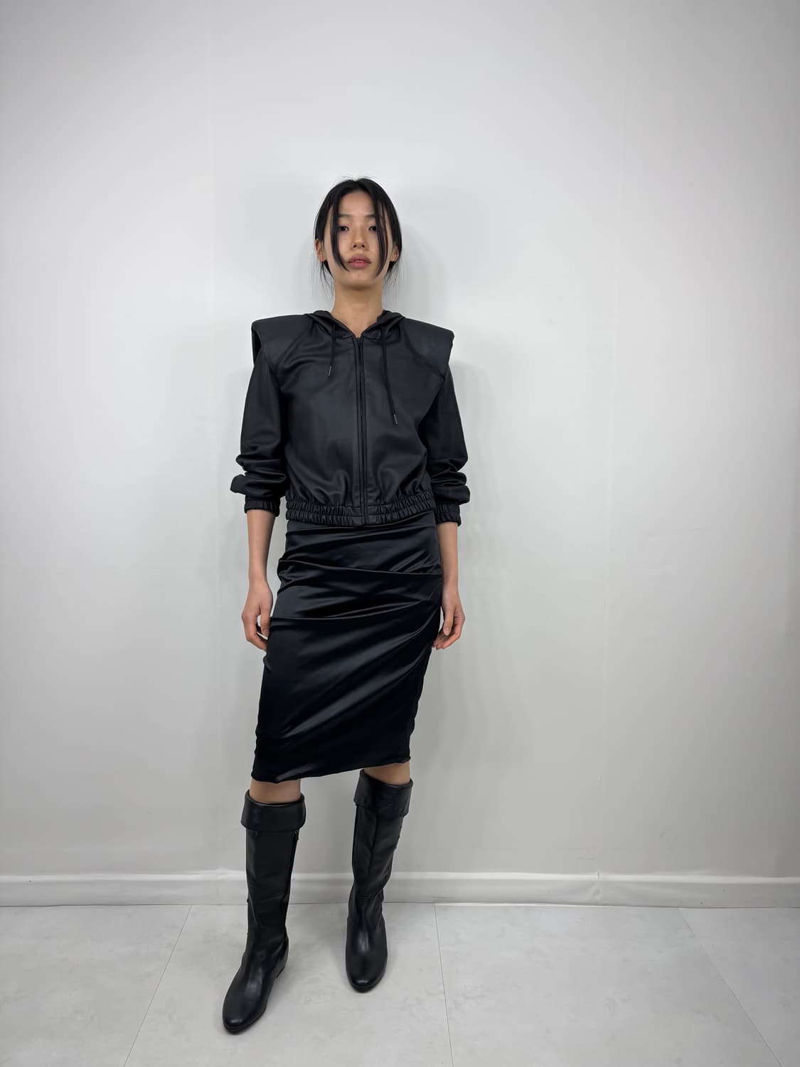 ZARA PADDED SHOULDER HOODIE 상품이미지1