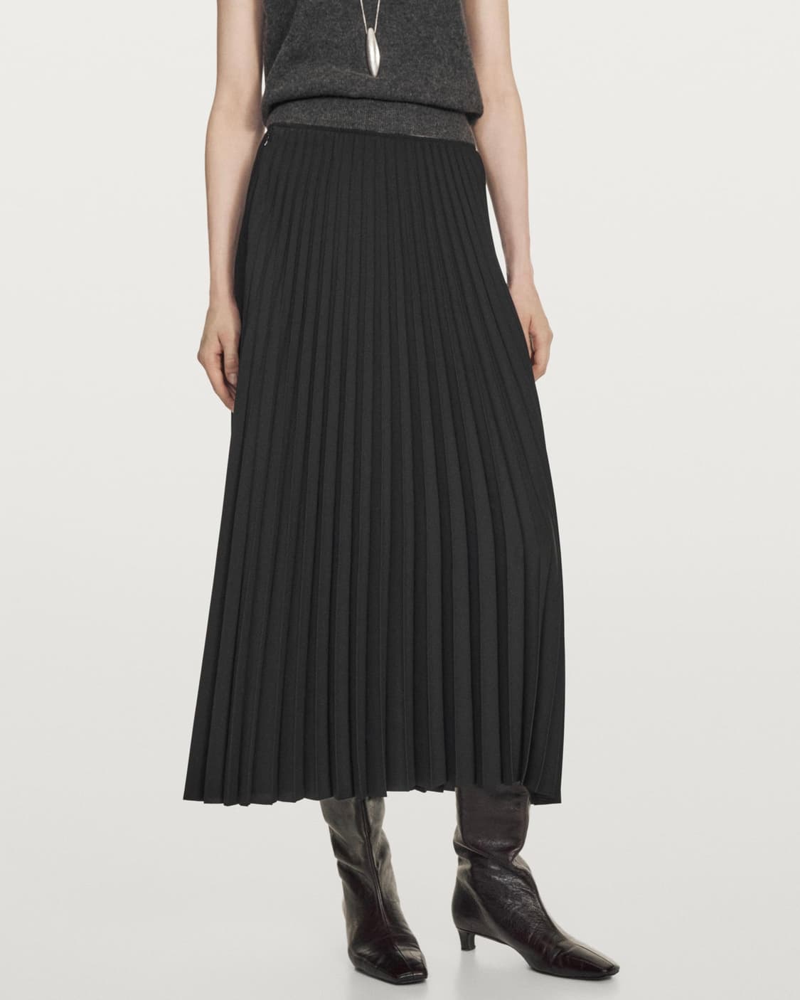 자라 플리츠 주름 롱 스커트 치마 24 xs 블랙 겨울 아코디언 하객룩 상품이미지1