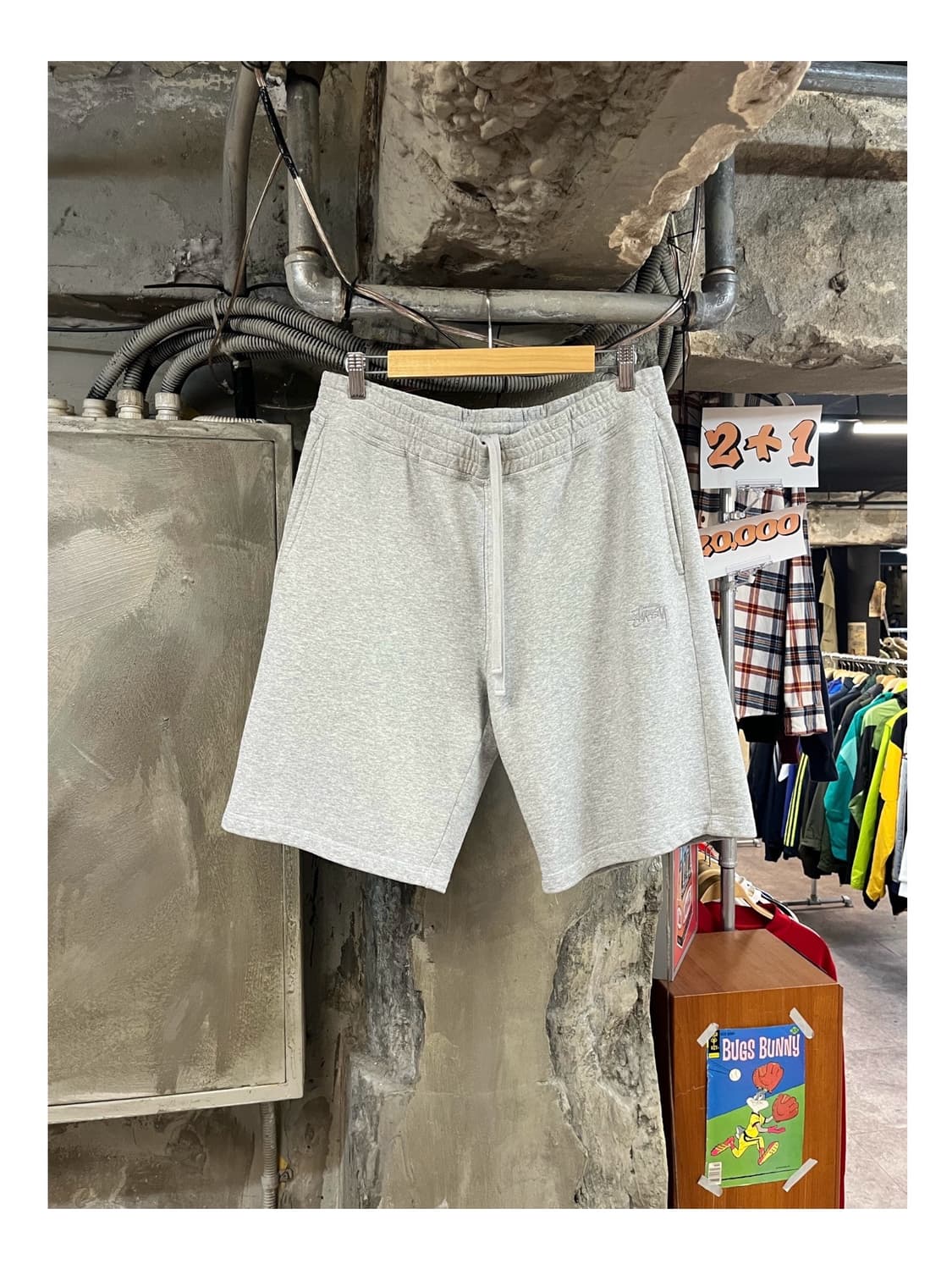 스투시 밴딩 스웻 하프 팬츠 그레이 M #csz3435 상품이미지1