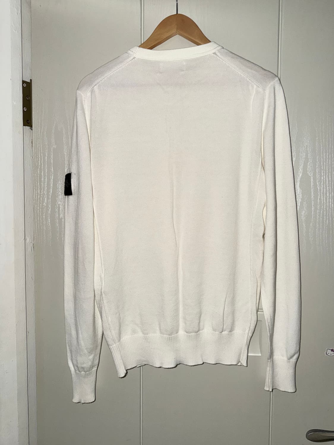 스톤아일랜드 와펜니트 아이보리 크루넥긴팔스웨트셔츠화이트라운드롱슬리브맨투맨 상품이미지3