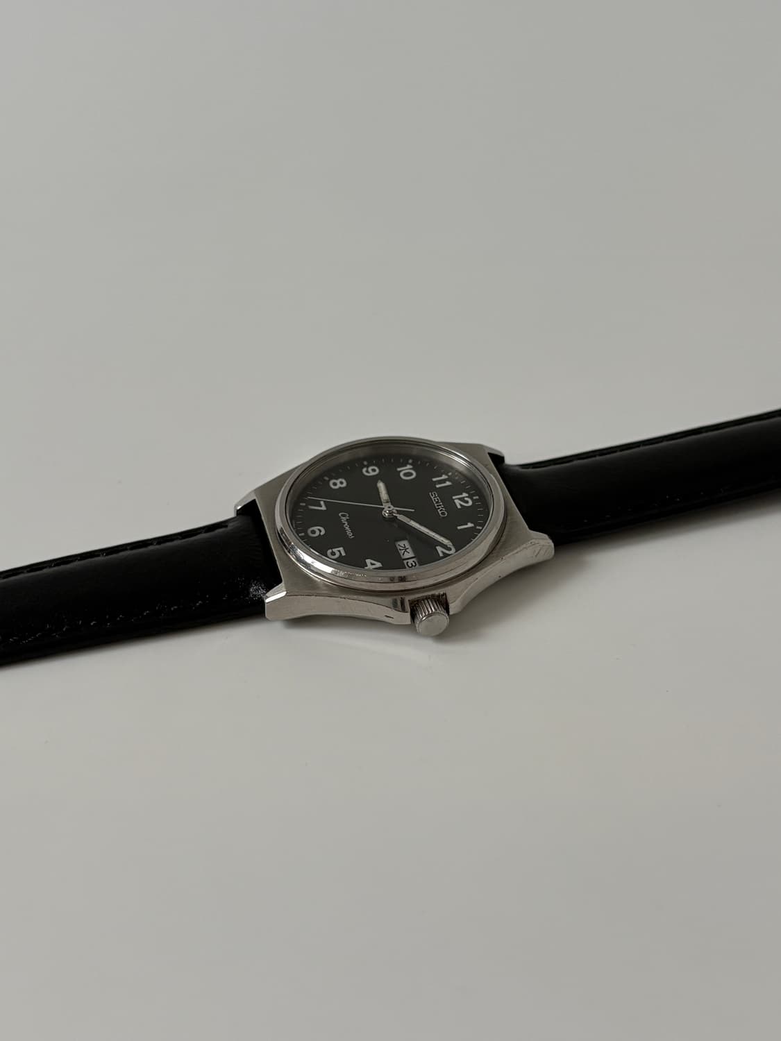 1980s Chronos Black Dial Silver Quartz 상품이미지5