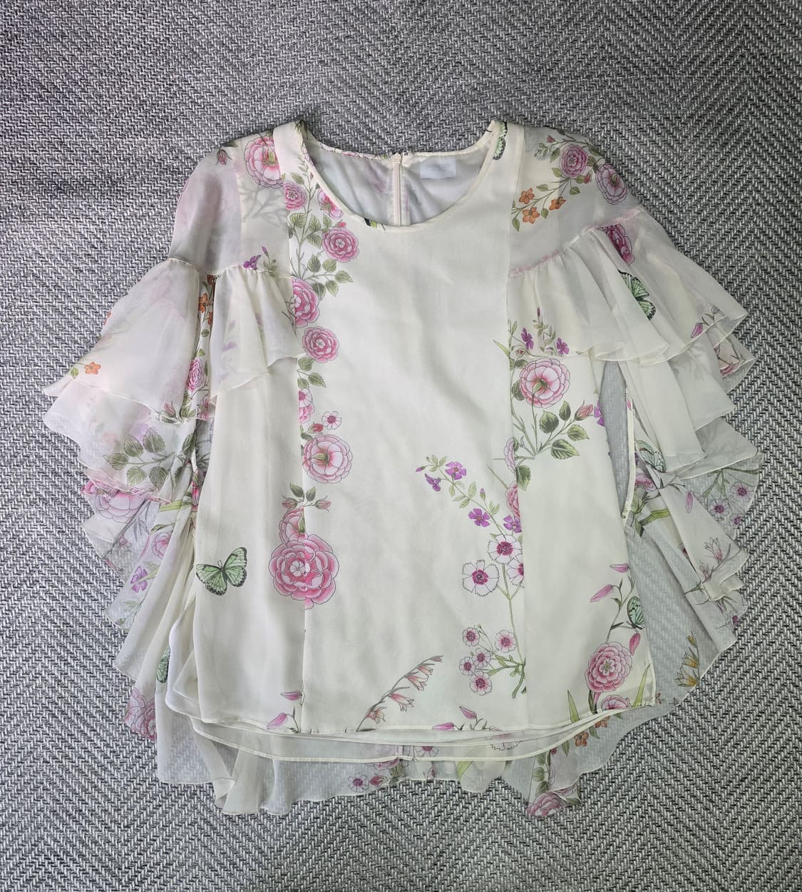 Giambattista Vallii 플로럴 실크 블라우스 40 상품이미지1