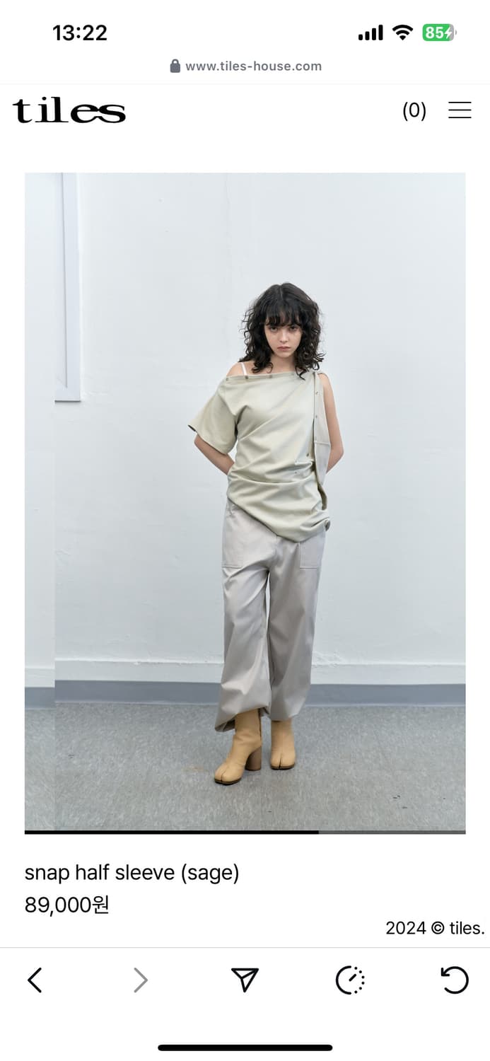 Tiles • snap half sleeve (sage)  상품이미지7