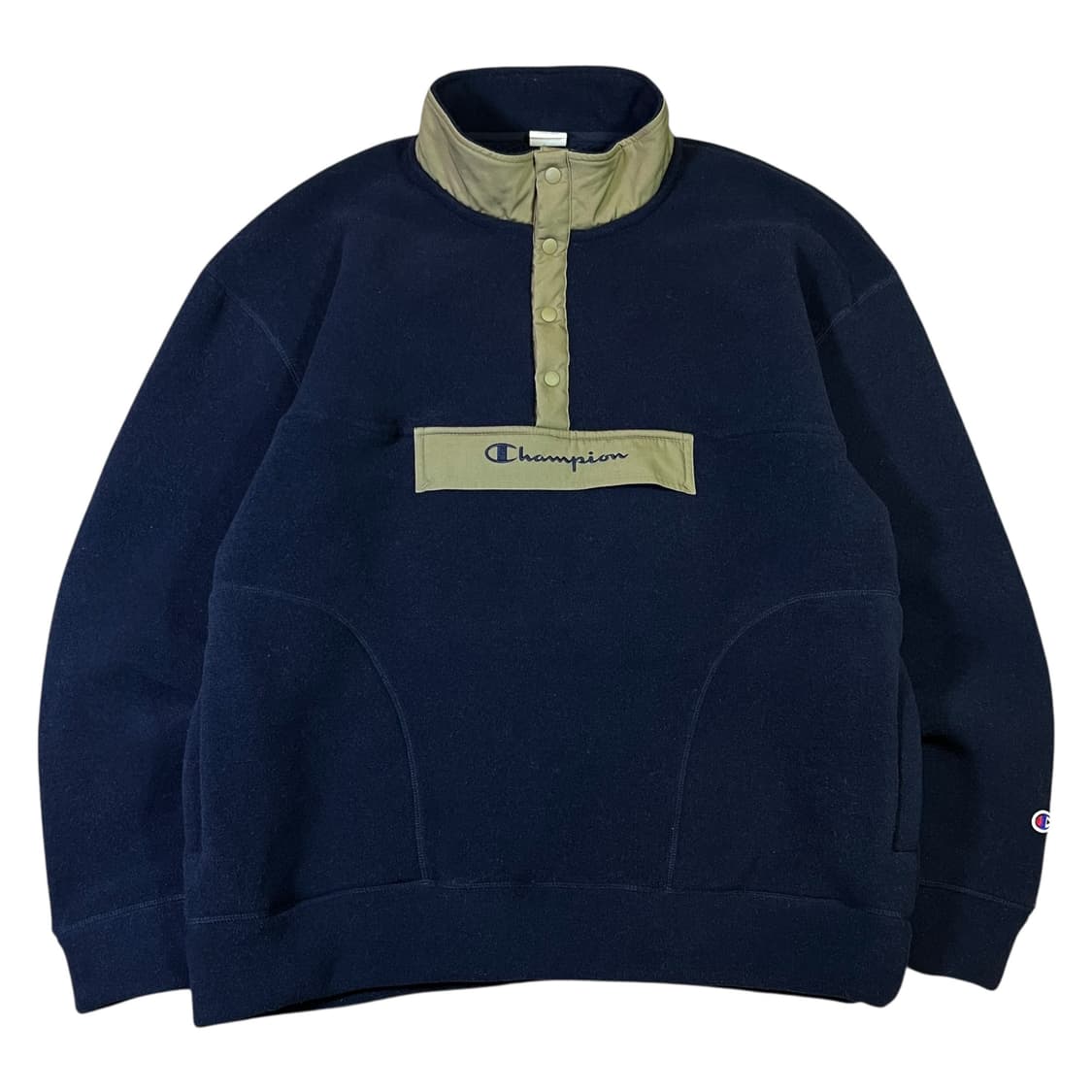 챔피온 빅로고 스냅 플리스 풀오버 상품이미지1