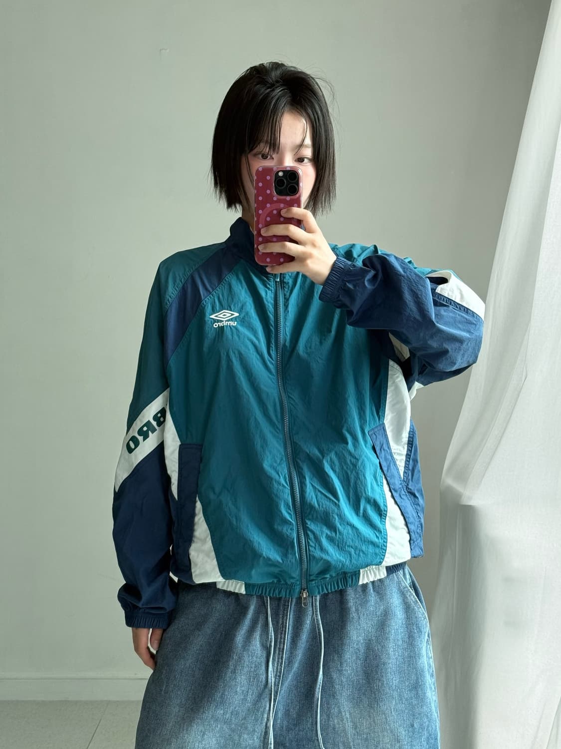 엄브로 팝러쉬 청록 바람막이 상품이미지3