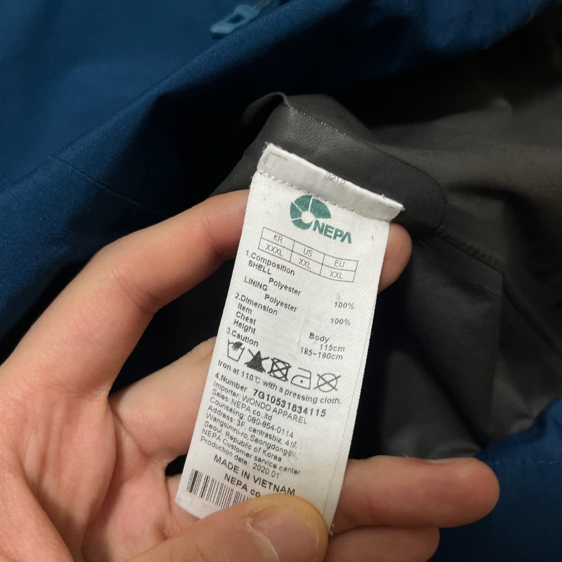 네파 남성 고어텍스 후드 바람막이 자켓 3XL 상품이미지7