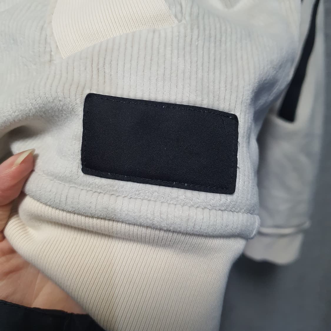 아디다스 코듀로이  아이보리 골지패널 후드 집업  상품이미지4