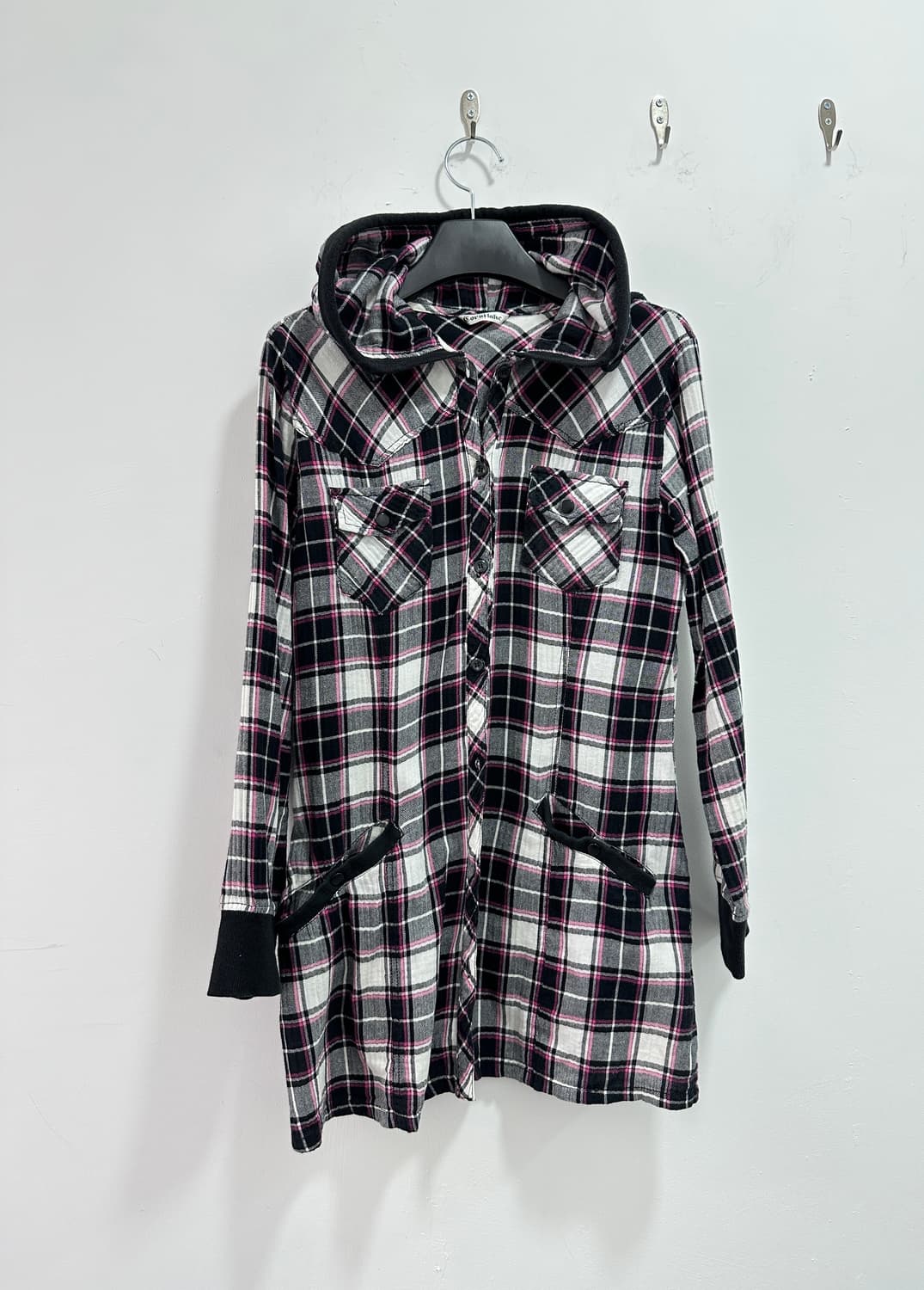Cornflake y2k check hood shirts 상품이미지4
