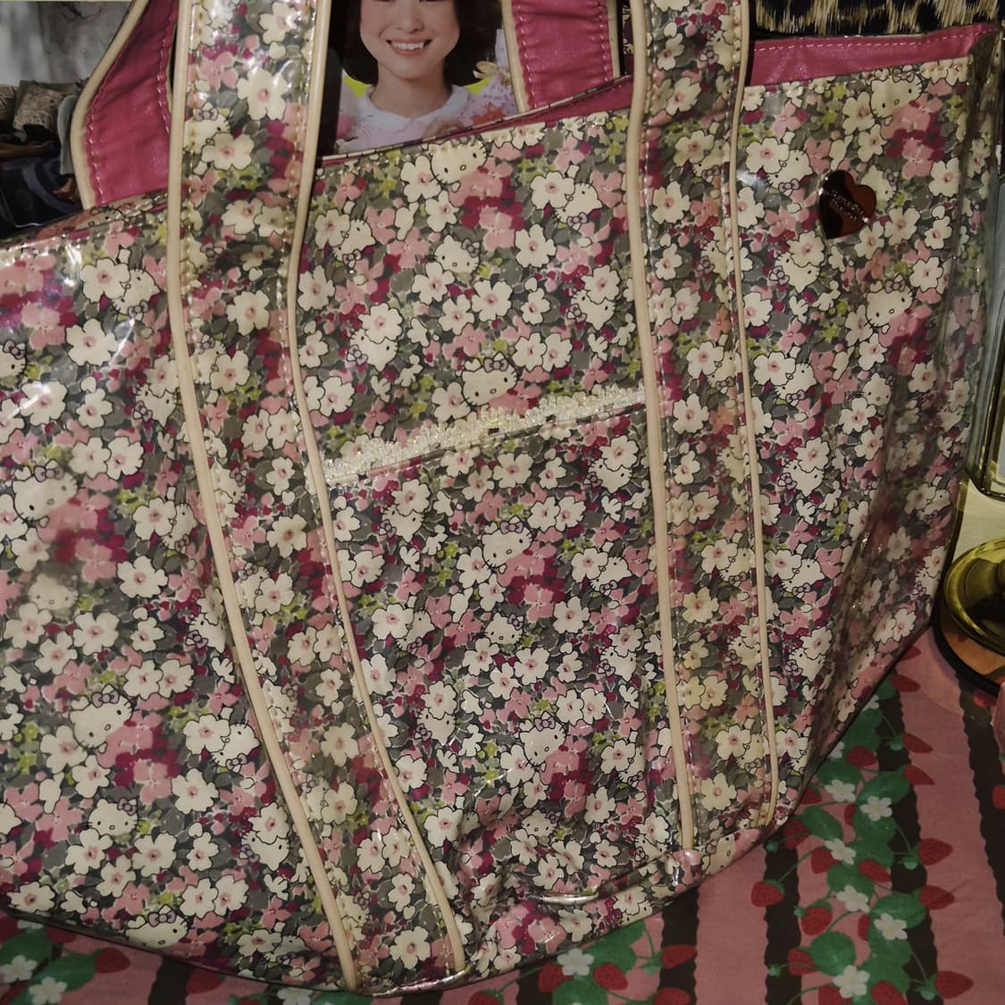 10s 키티 사만사타바사 플로랄 pvc 쇼퍼백 상품이미지10