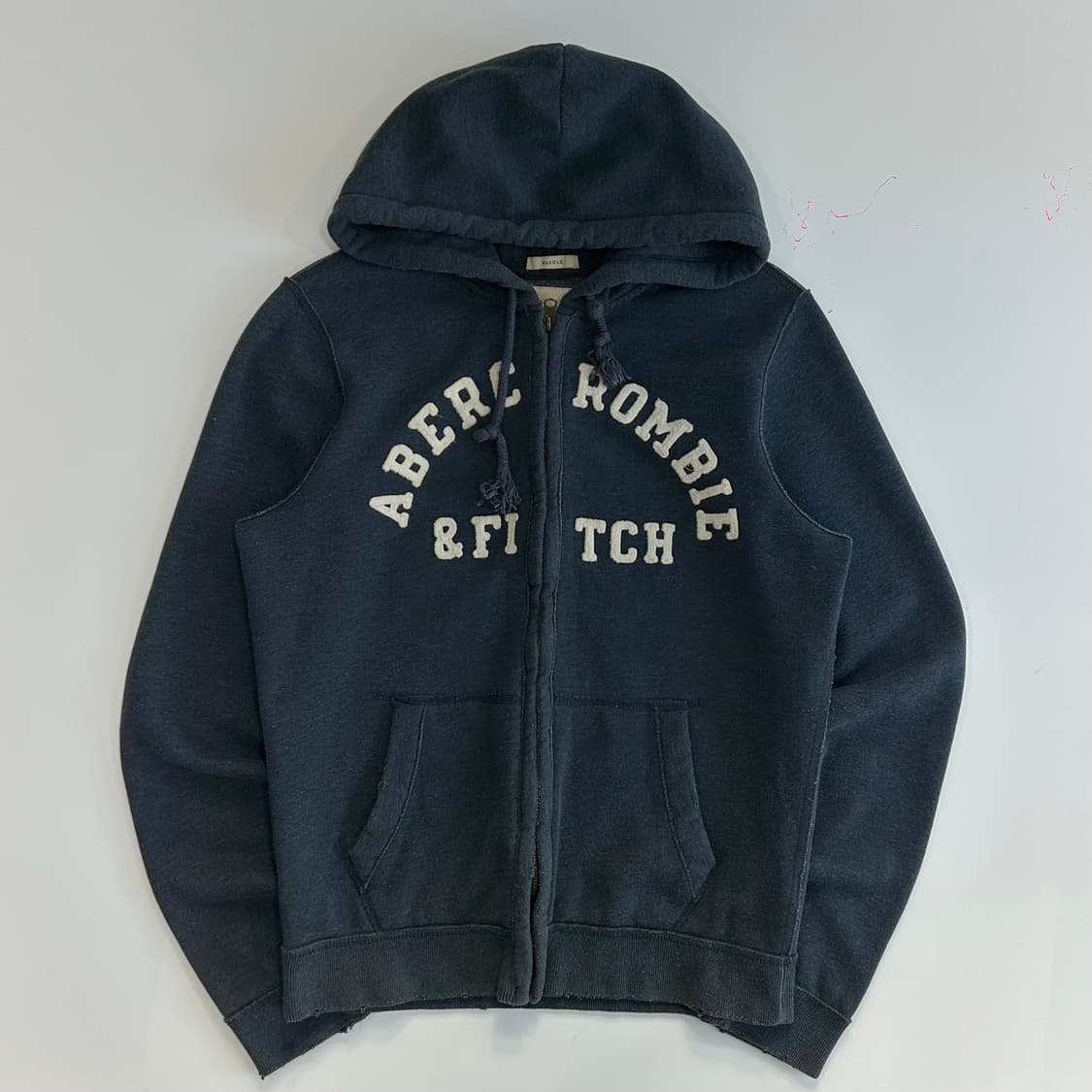 Abercrombie 아베크롬비 스펠아웃로고 네이비 후드집업 상품이미지4