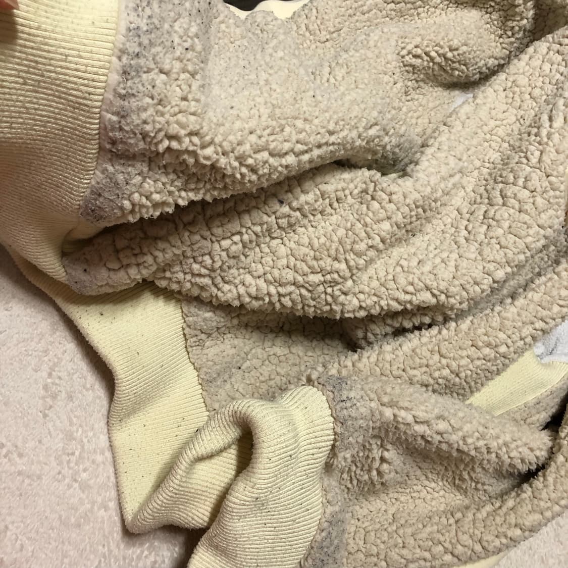 아베크롬비 보아털 아이보리 후드집업 XL 상품이미지4