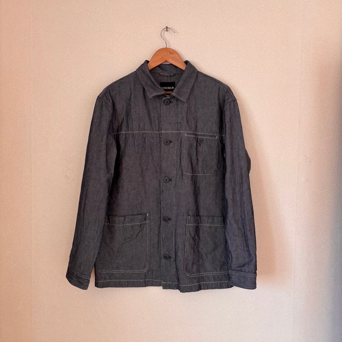 유니클로 L 메탈릭 그레이 워크 자켓 아메카지 일본판 데님 상품이미지1