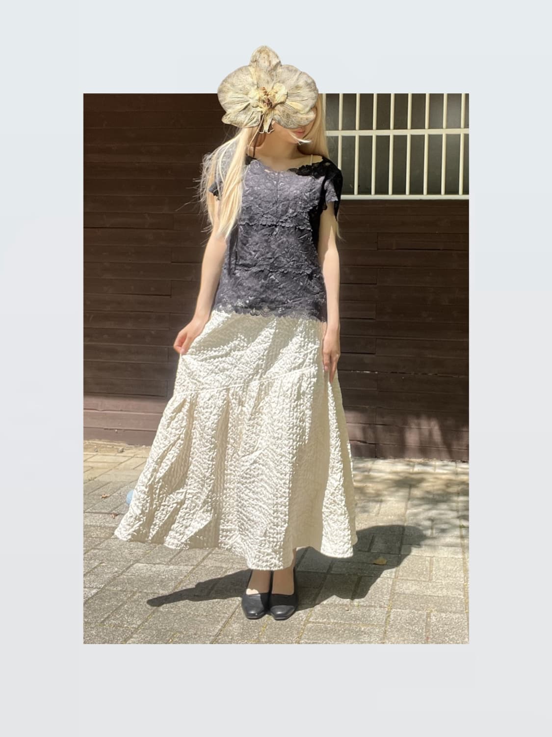 Soft Pleat Skirt 크림 롱스커트 상품이미지3