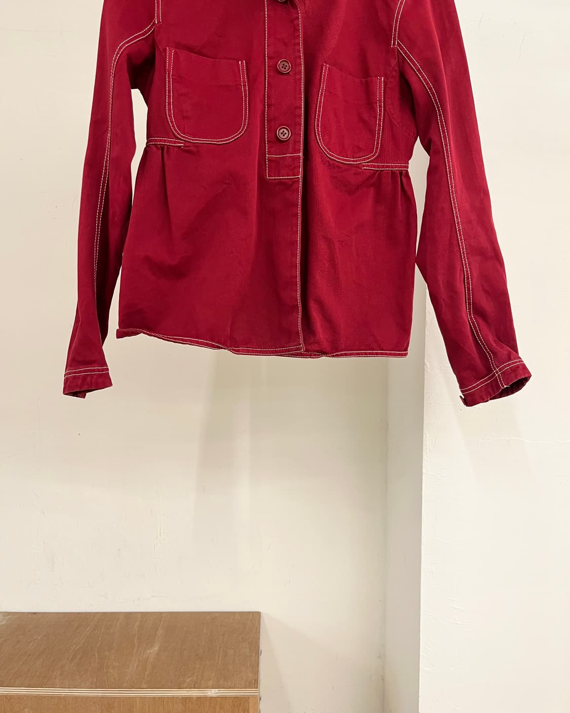 프라다 레드 코튼 버튼 업 자켓 상품이미지5