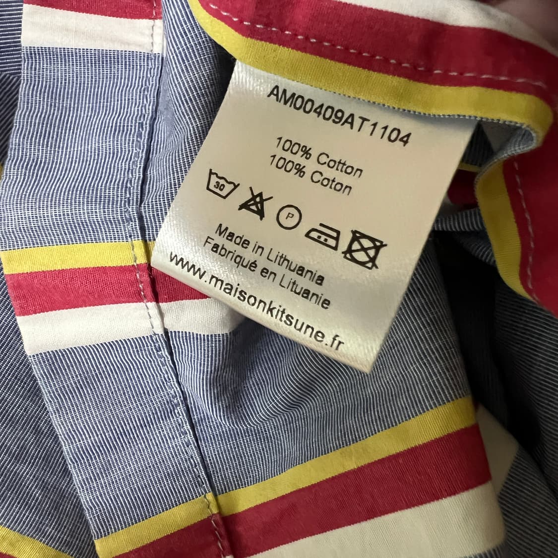메종키츠네 스트라이프 반팔 셔츠 42 상품이미지5