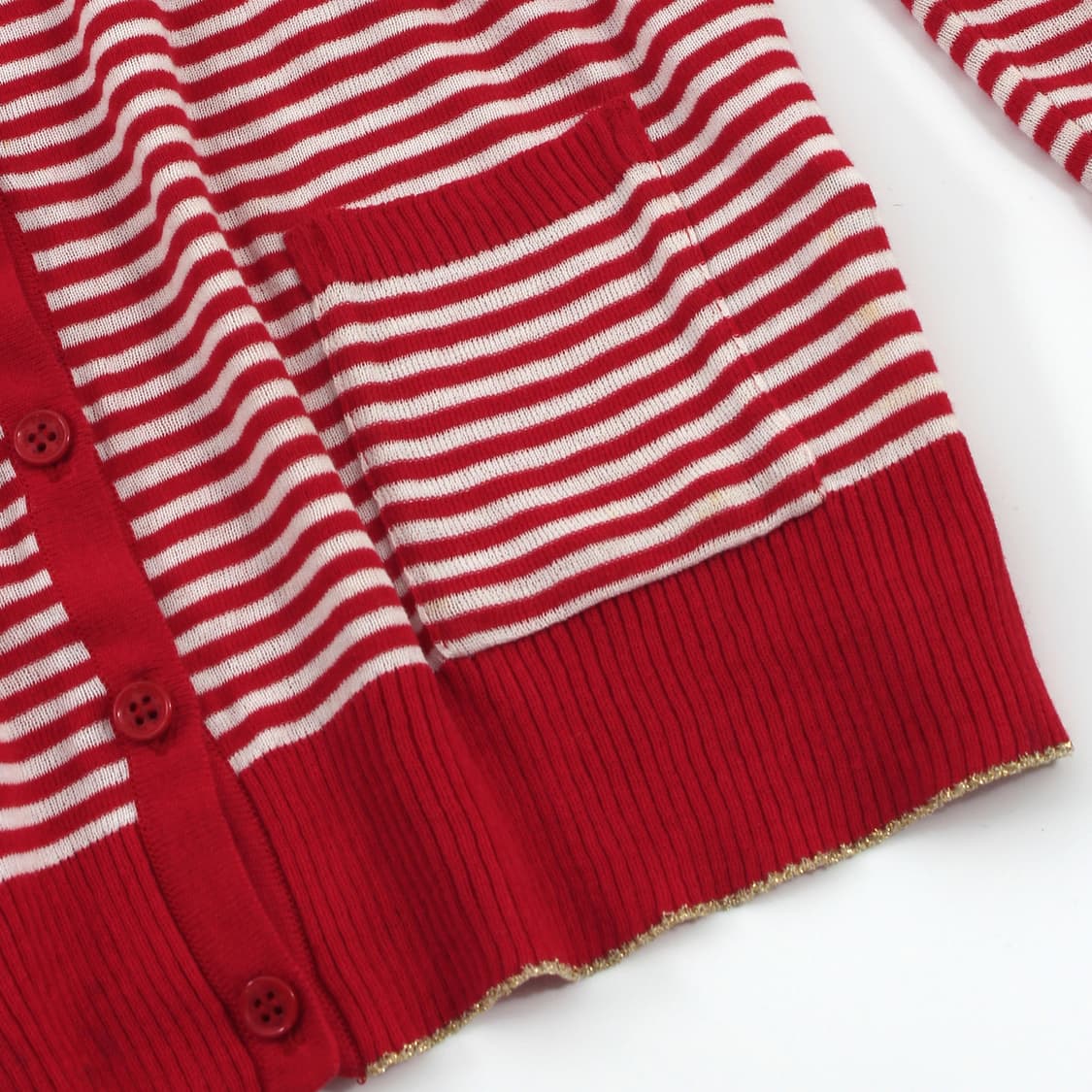 소니아 리키엘 레드 면 코튼 스트라이프 가디건 상품이미지6