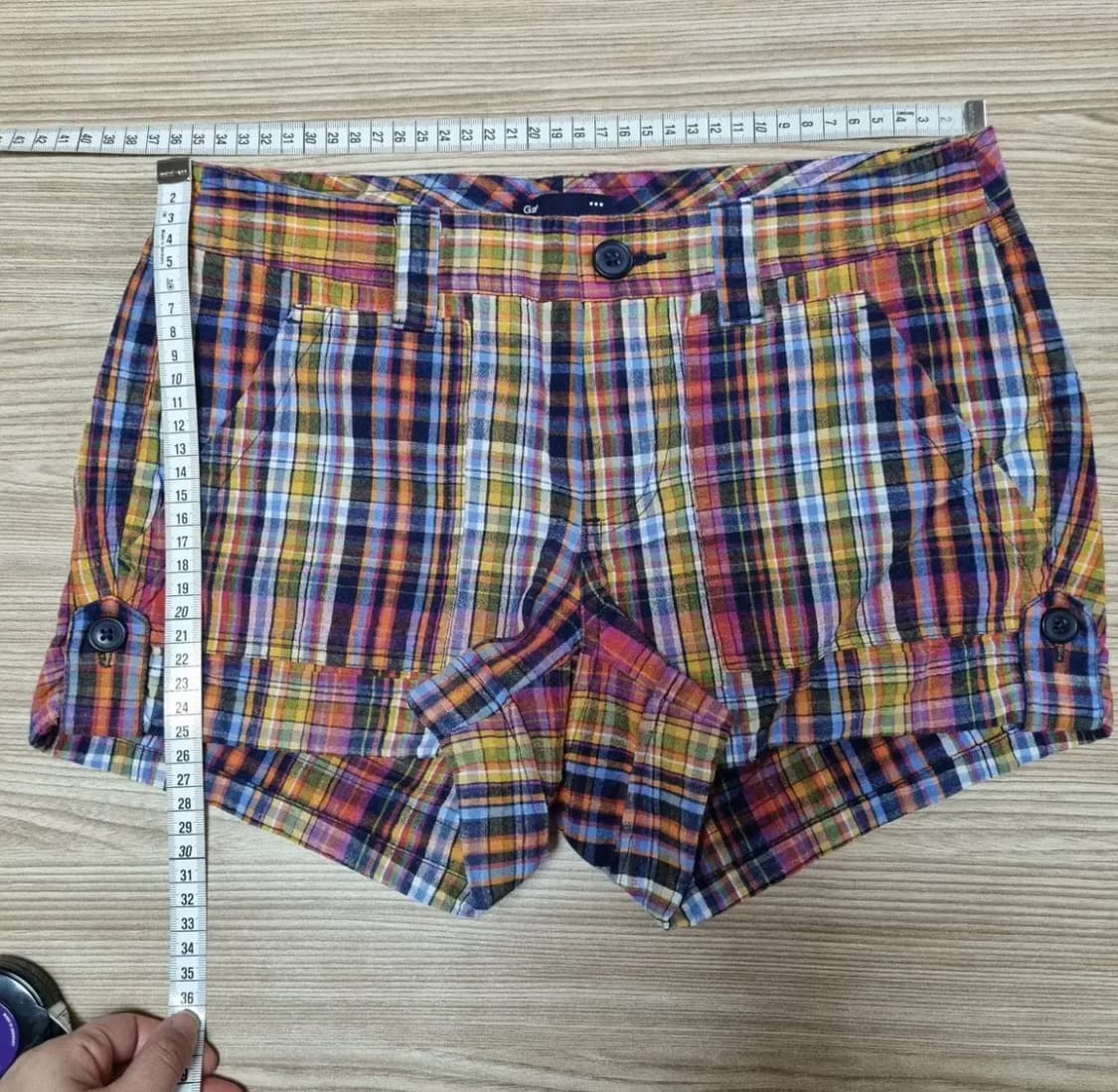 GAP 체크 린넨 반바지 2사이즈 상품이미지1