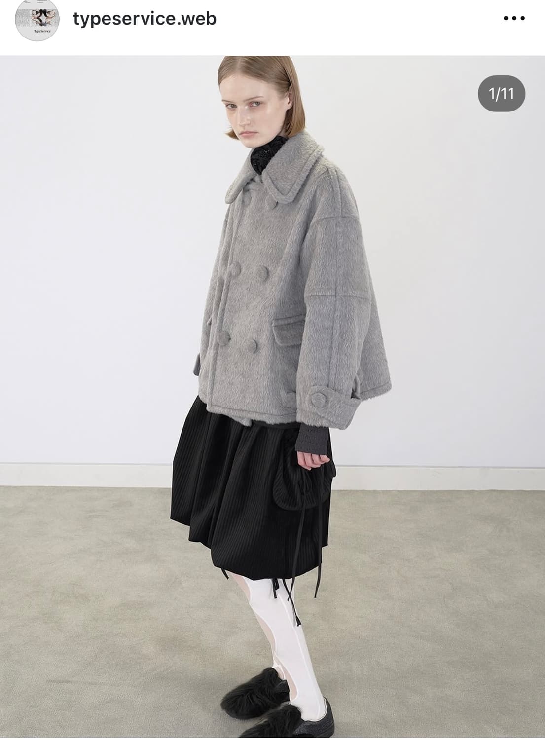 타입서비스웹 하프 코트 네이비 상품이미지7