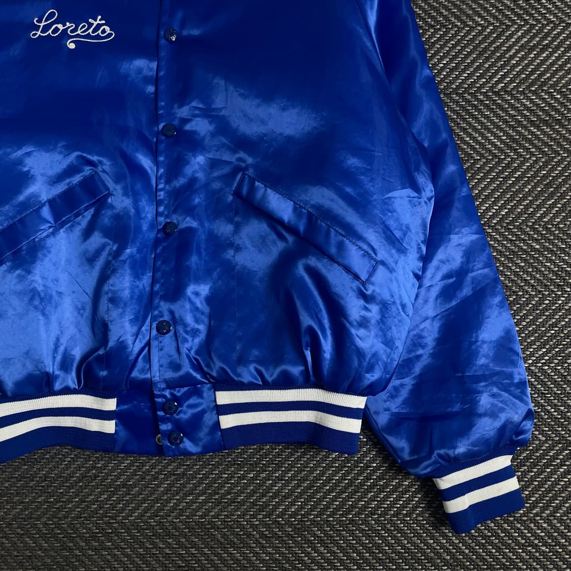 USA 빈티지 레터링 올드스쿨 새틴 바시티 자켓y 3589 상품이미지4