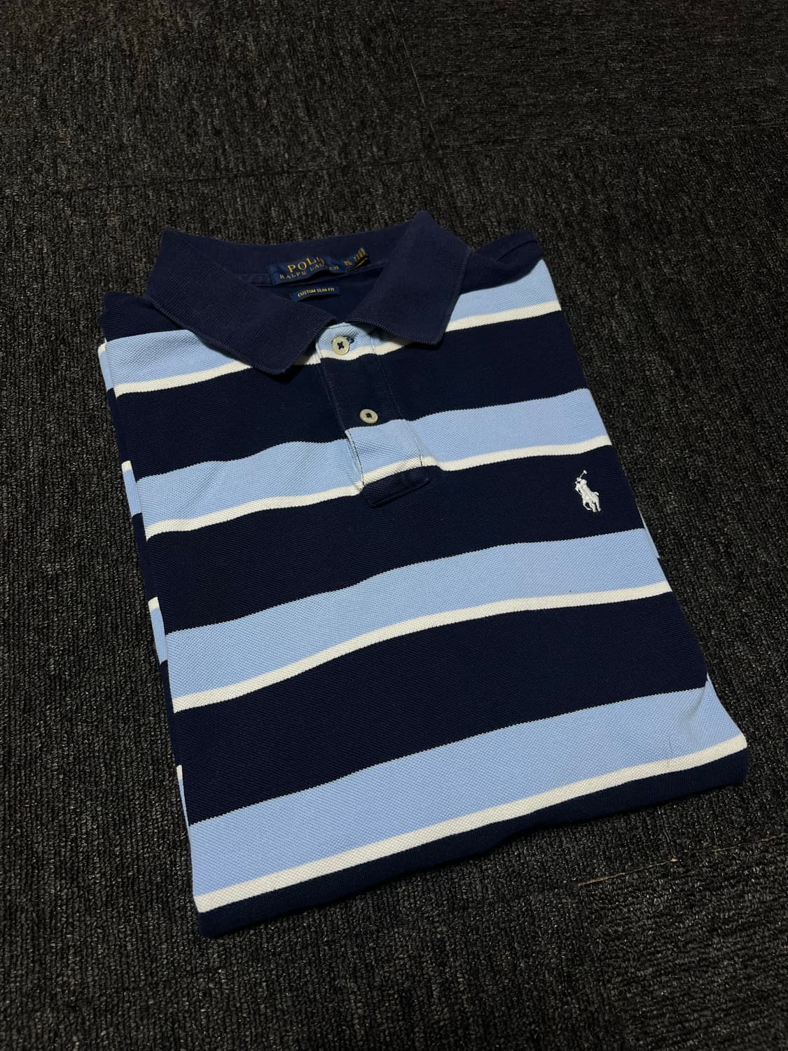 Polo Ralph Lauren 스트라이프 폴로셔츠 (네이비/스카이블루) 상품이미지3