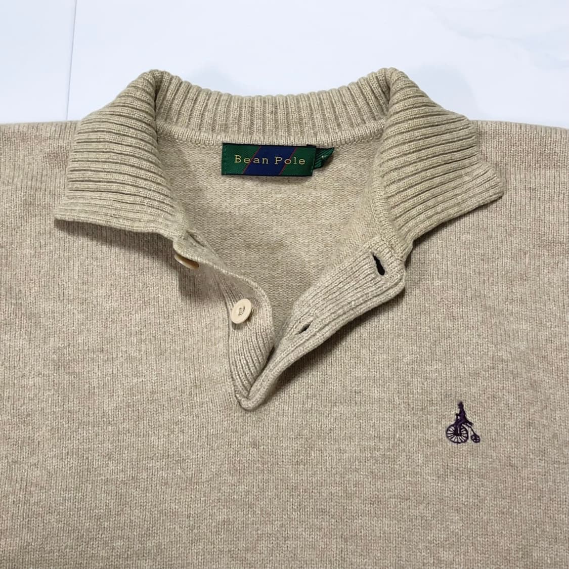 [정품] 빈폴 베이지 울 카라니트 [ 100 ] 상품이미지4